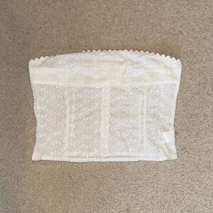 White Eyelet Lace Tube Top